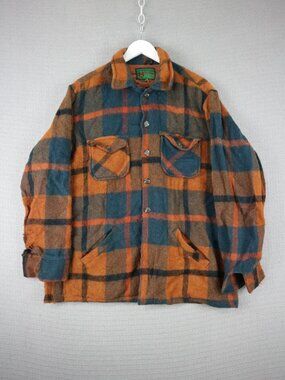 Vintage The DEA Jacket Deacon Brothers Plaid Wool Shirt Large Flannel 1970s 70s